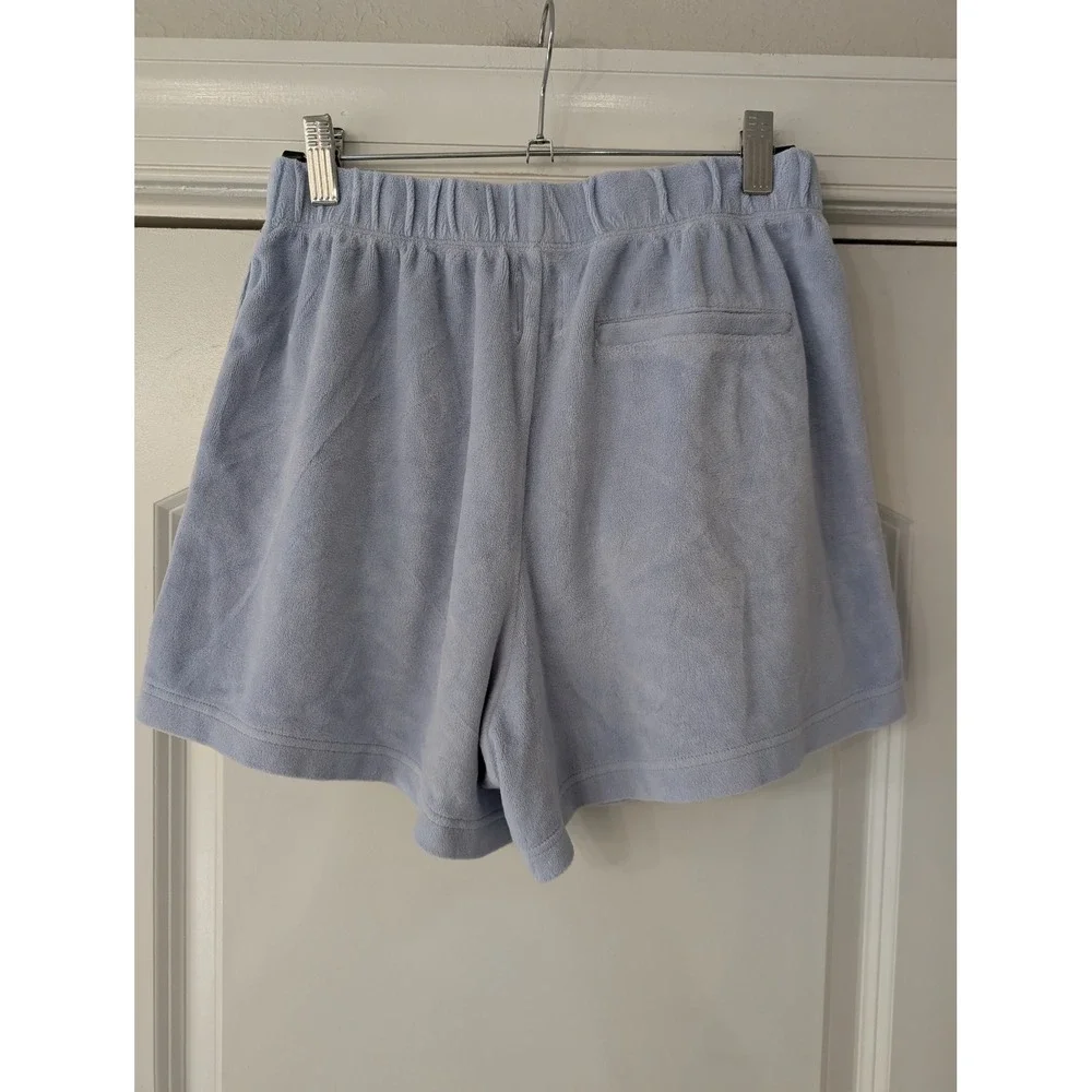Aerie Light Blue Terry Cloth Shorts Relaxed Fit Elastic Waist Small lounge wear